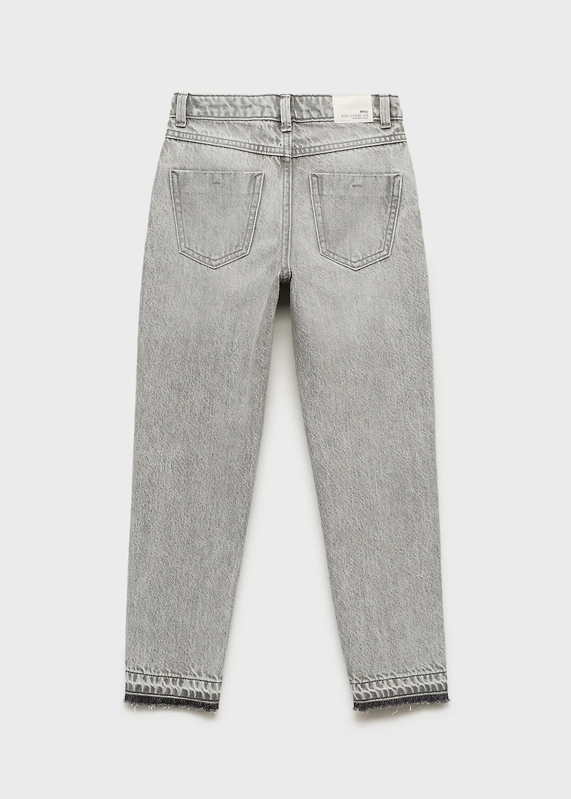 Mom fit decorative rips jeans