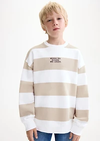 Striped cotton-blend sweatshirt