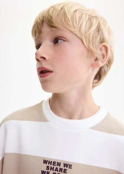 Striped cotton-blend sweatshirt