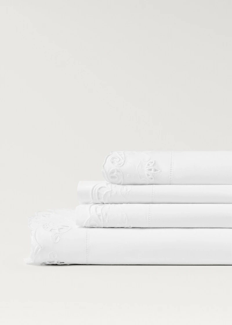 59/63 inches embroidered cotton top sheet