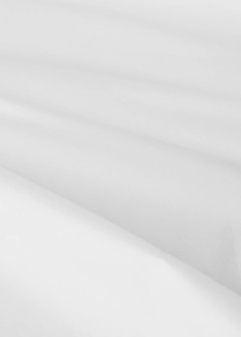 Cotton percale top sheet with embroidered flowers for 180/200 cm bed