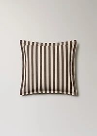 Cotton two-tone cushion cover with woven stripes 50x50 cm