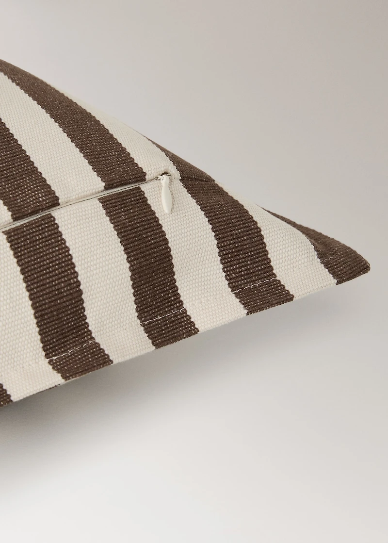 Cotton two-tone cushion cover with woven stripes 50x50 cm