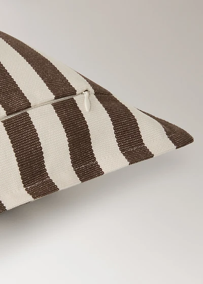 Cotton two-tone cushion cover with woven stripes 50x50 cm