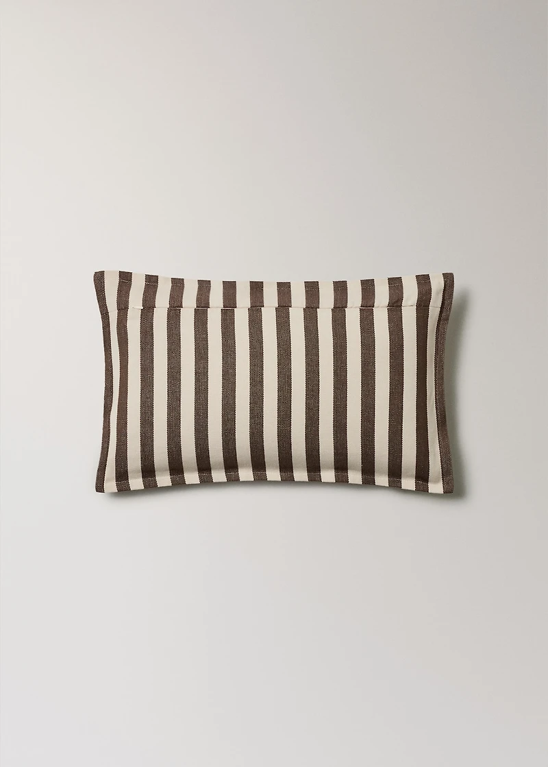 Cotton two-tone cushion cover with woven stripes 30x50 cm