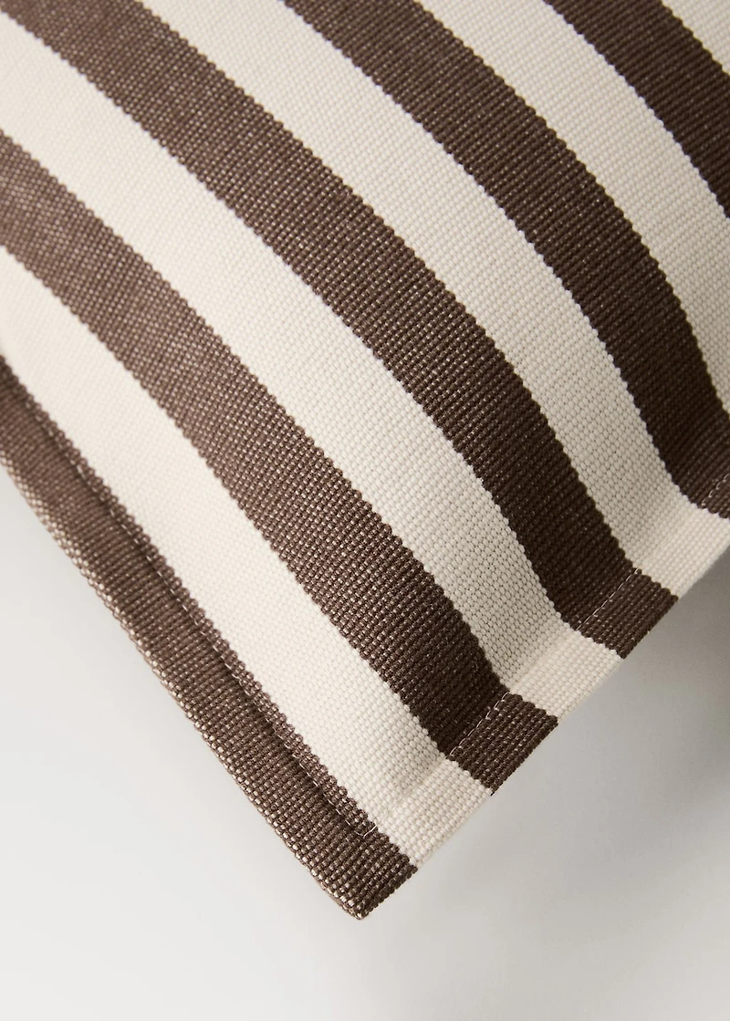 Cotton two-tone cushion cover with woven stripes 30x50 cm