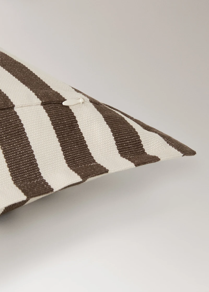 Cotton two-tone cushion cover with woven stripes 30x50 cm