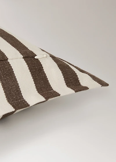 Cotton two-tone cushion cover with woven stripes 30x50 cm