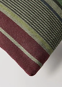 Cotton overdyed striped cushion cover 30x50 cm