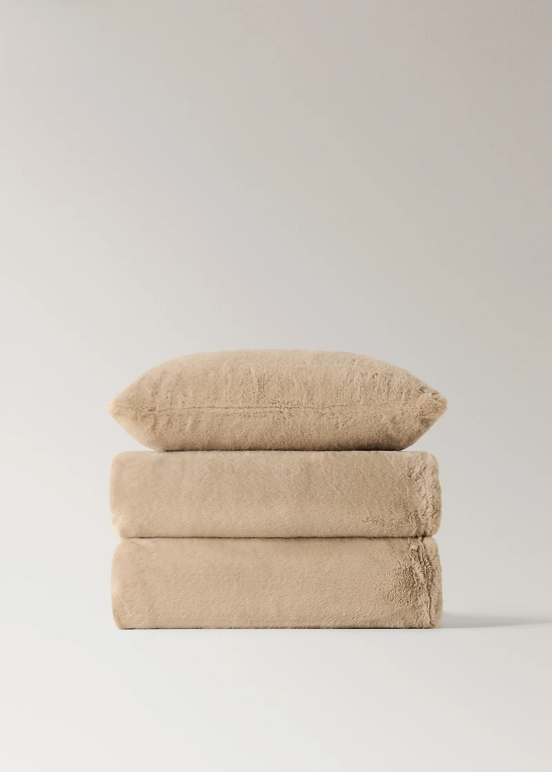 Faux-fur textured cushion cover 30x50 cm