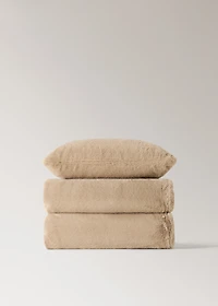 Faux-fur textured cushion cover 30x50 cm