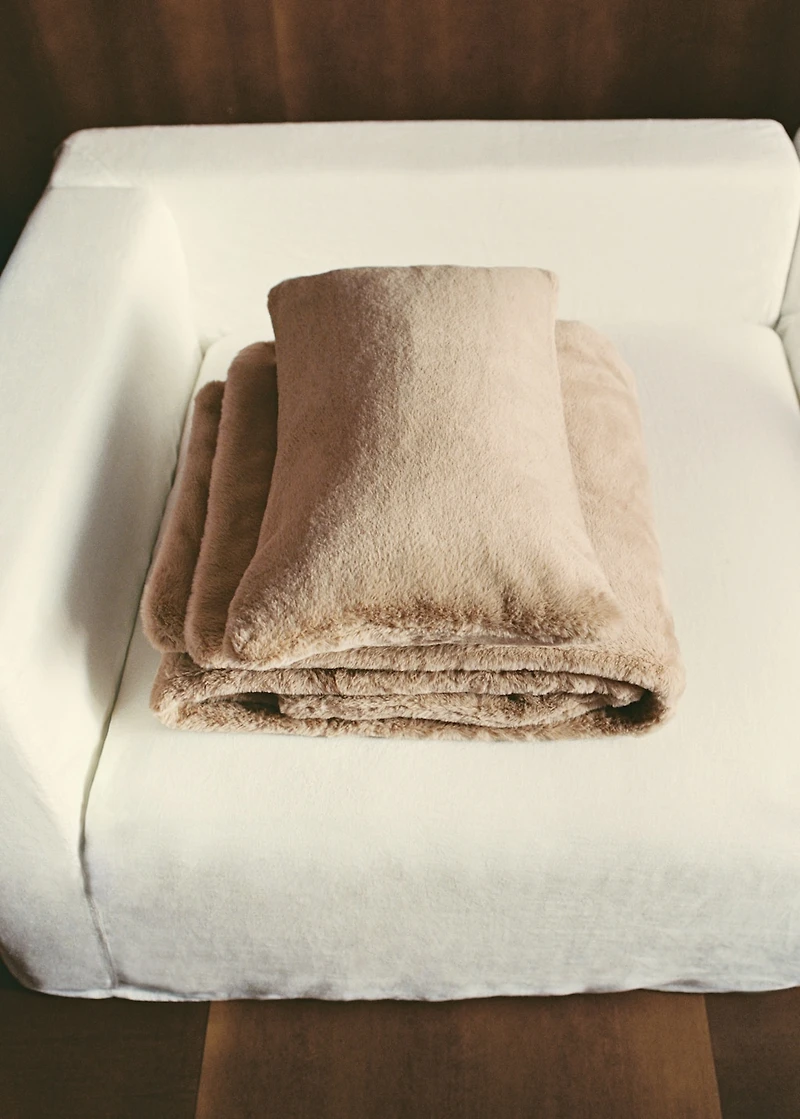 Faux-fur textured cushion cover 30x50 cm