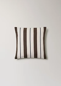 Cotton cushion cover with printed stripes 45x45 cm
