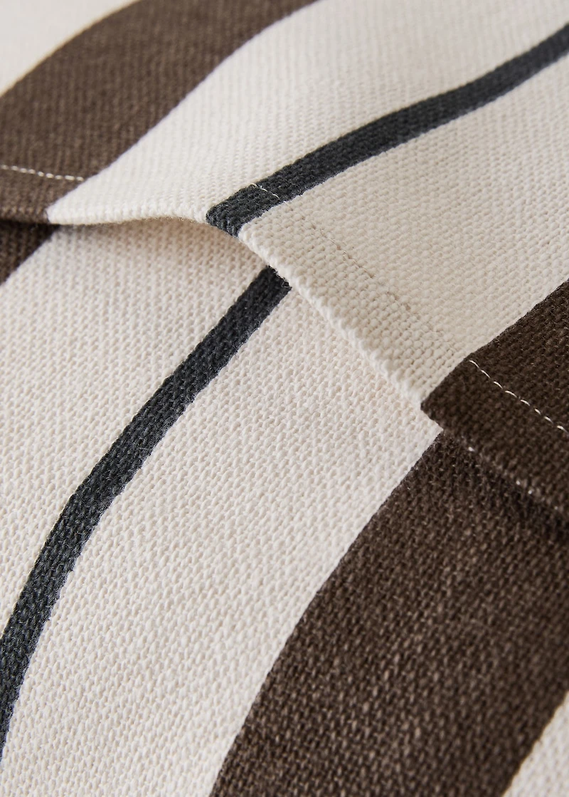 Cotton cushion cover with printed stripes 45x45 cm