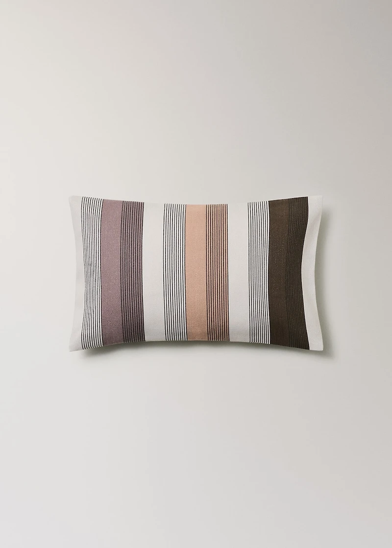 Multi-striped printed cotton cushion cover 30x50 cm