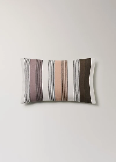 Multi-striped printed cotton cushion cover 30x50 cm