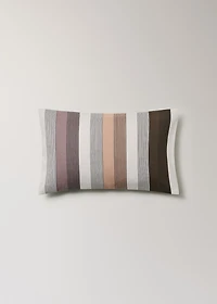 Multi-striped printed cotton cushion cover 30x50 cm