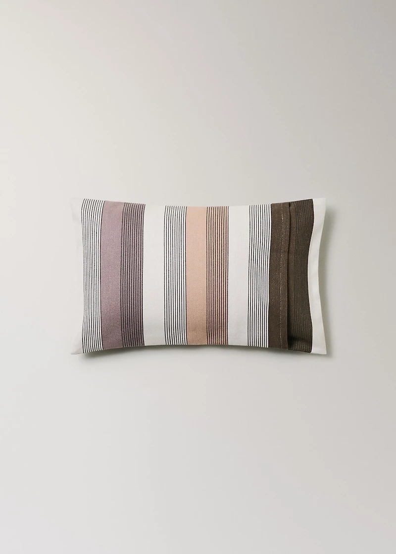 Multi-striped printed cotton cushion cover 30x50 cm