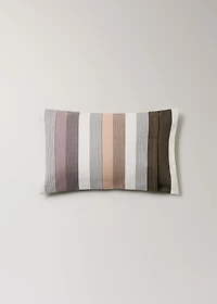 Multi-striped printed cotton cushion cover 30x50 cm