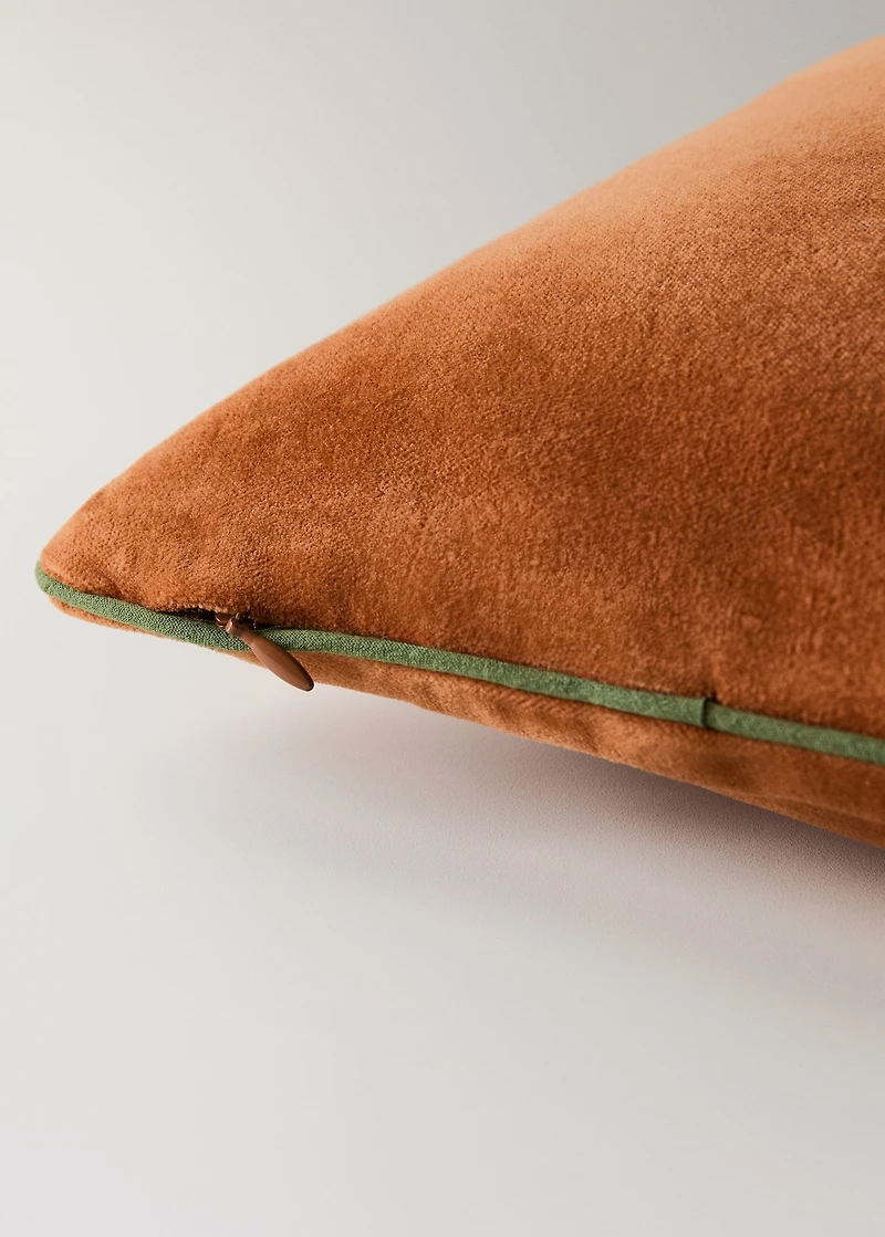 Velvet cushion cover with contrasting piping 30x50 cm