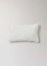 Embroidered cotton cushion cover 11.8x19.6in