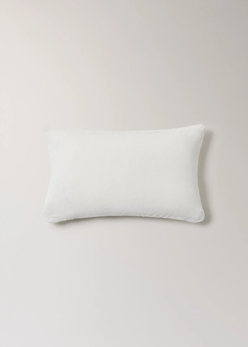 Embroidered cotton cushion cover 11.8x19.6in
