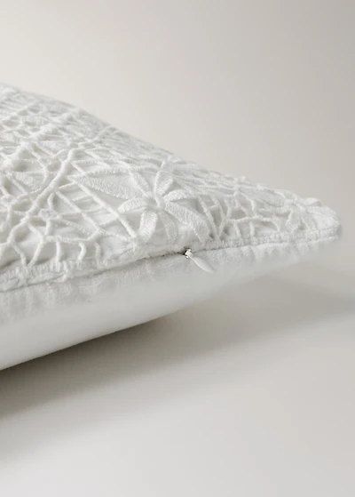 Embroidered cotton cushion cover 11.8x19.6in