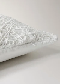 Embroidered cotton cushion cover 11.8x19.6in