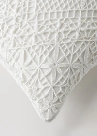 Embroidered cotton cushion cover 11.8x19.6in