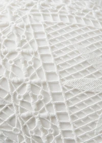 Embroidered cotton cushion cover 11.8x19.6in