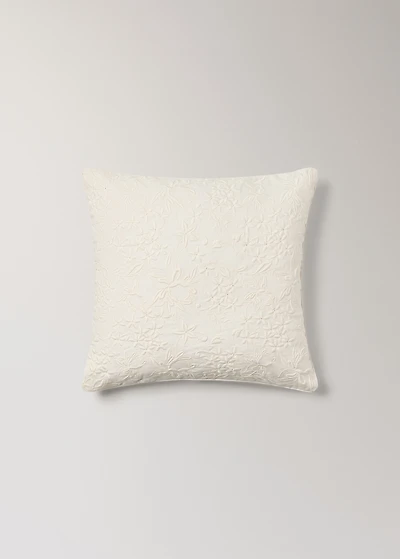 Cotton linen embroidered cushion cover 50x50 cm