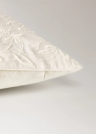 Cotton linen embroidered cushion cover 50x50 cm