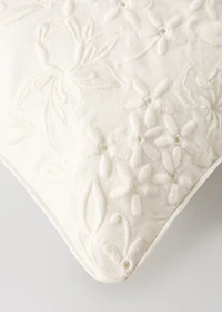 Cotton linen embroidered cushion cover 50x50 cm