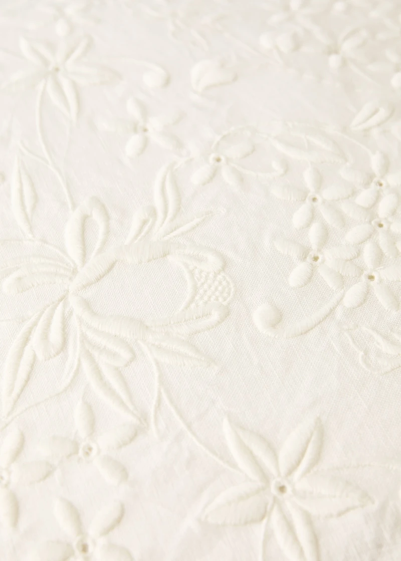 Cotton linen embroidered cushion cover 50x50 cm