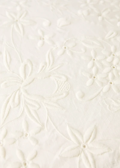 Cotton linen embroidered cushion cover 50x50 cm