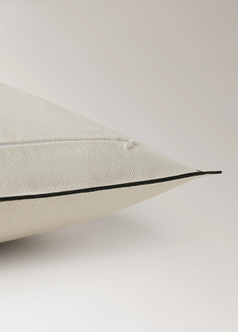 Cotton linen cushion cover with overlock tab 50x50 cm