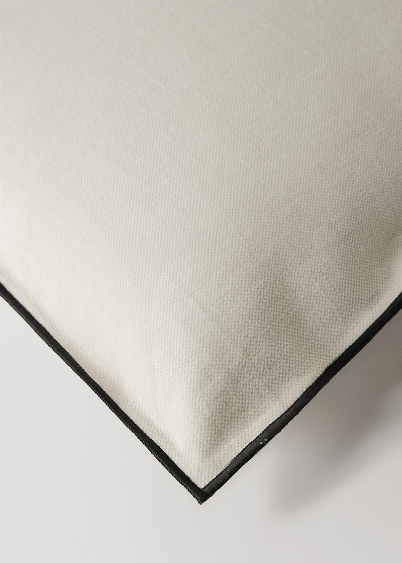 Cotton linen cushion cover with overlock tab 50x50 cm