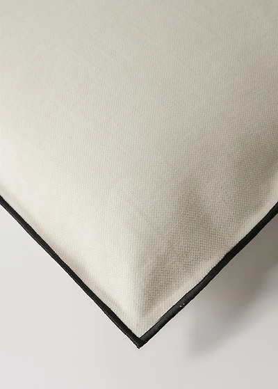 Cotton linen cushion cover with overlock tab 50x50 cm