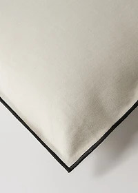 Cotton linen cushion cover with overlock tab 50x50 cm