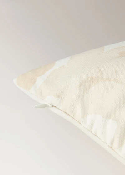 Floral-print cushion cover with velvet piping 30x50 cm