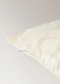 Floral-print cushion cover with velvet piping 30x50 cm