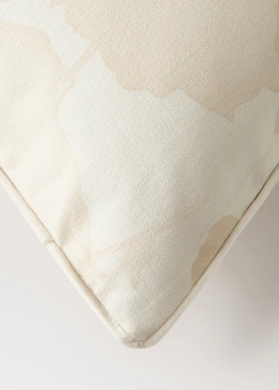 Floral-print cushion cover with velvet piping 30x50 cm