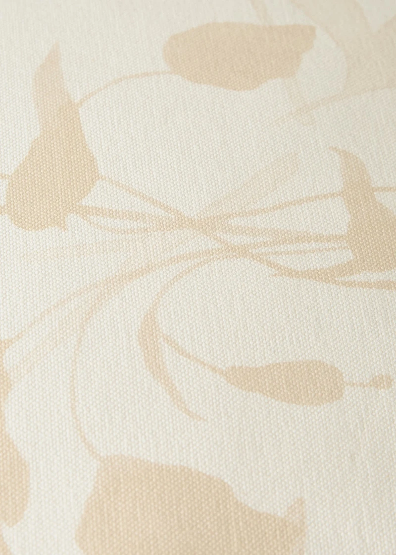 Floral-print cushion cover with velvet piping 30x50 cm