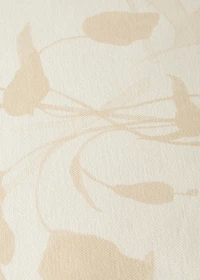 Floral-print cushion cover with velvet piping 30x50 cm