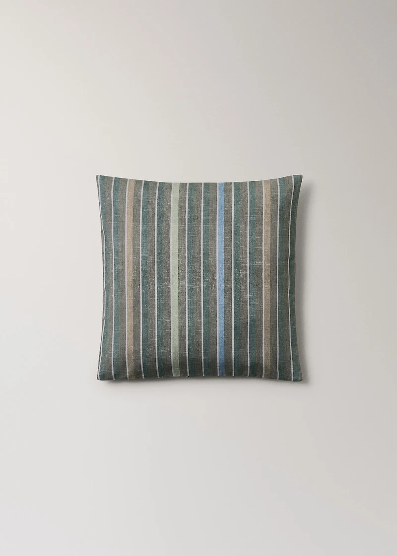 Cotton cushion cover with printed stripes 45x45 cm