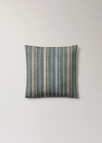 Cotton cushion cover with printed stripes 45x45 cm