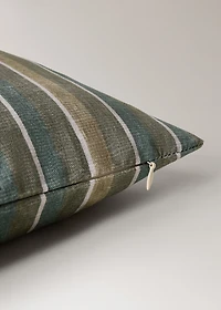 Cotton cushion cover with printed stripes 45x45 cm