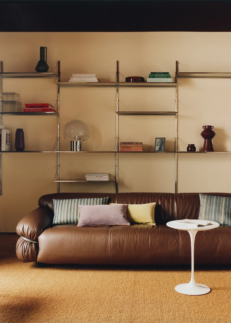 Cotton cushion cover with printed stripes 45x45 cm