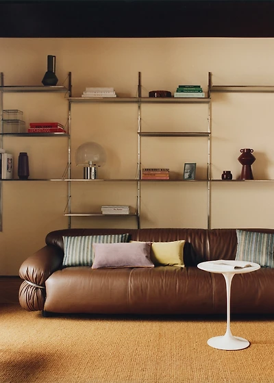 Cotton cushion cover with printed stripes 45x45 cm