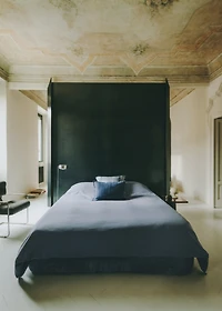 Reversible percale cotton striped duvet cover for 180/200 cm bed